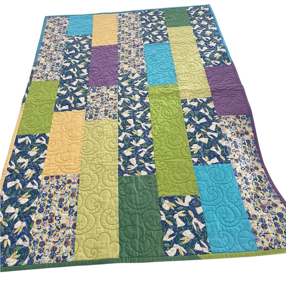 Patchwork Quilt with Bunnies Patterns Hand Made